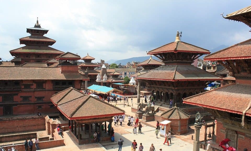 Una de las tres plazas Durbar en el valle de Katmandú, Patrimonio de la Humanidad