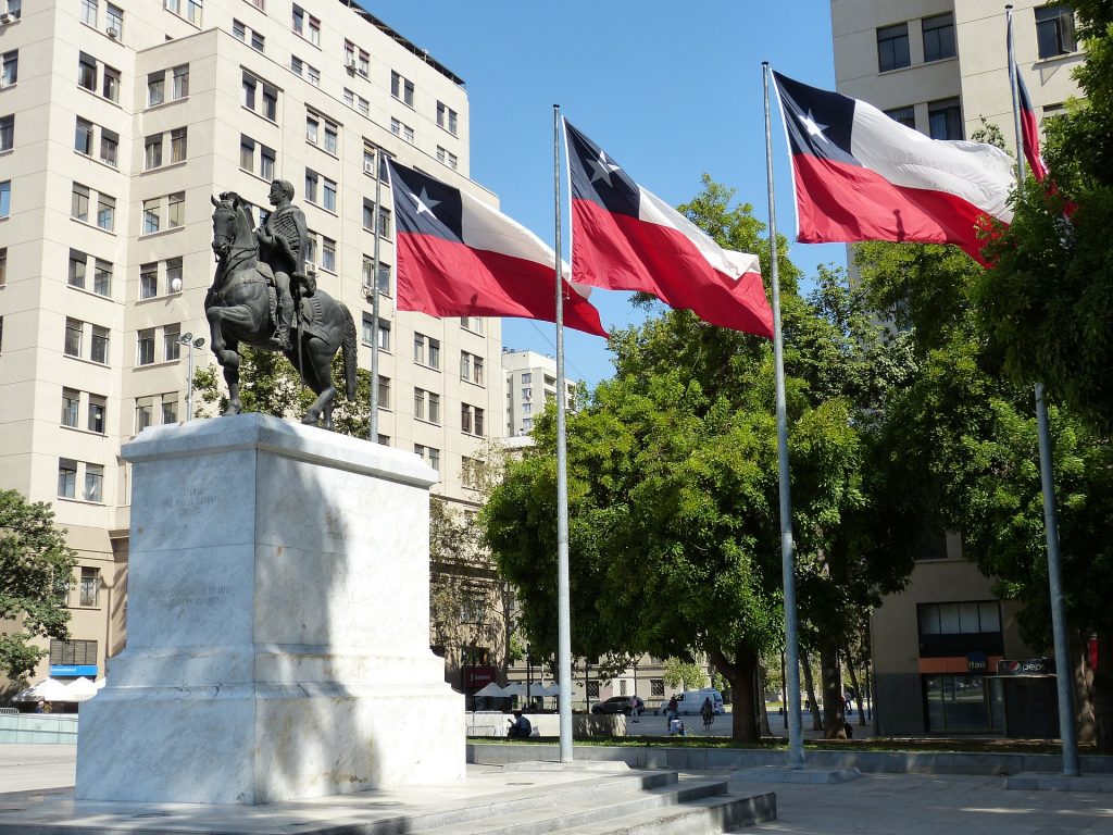Monumento al general Carrera en el centro de Santiago de Chile