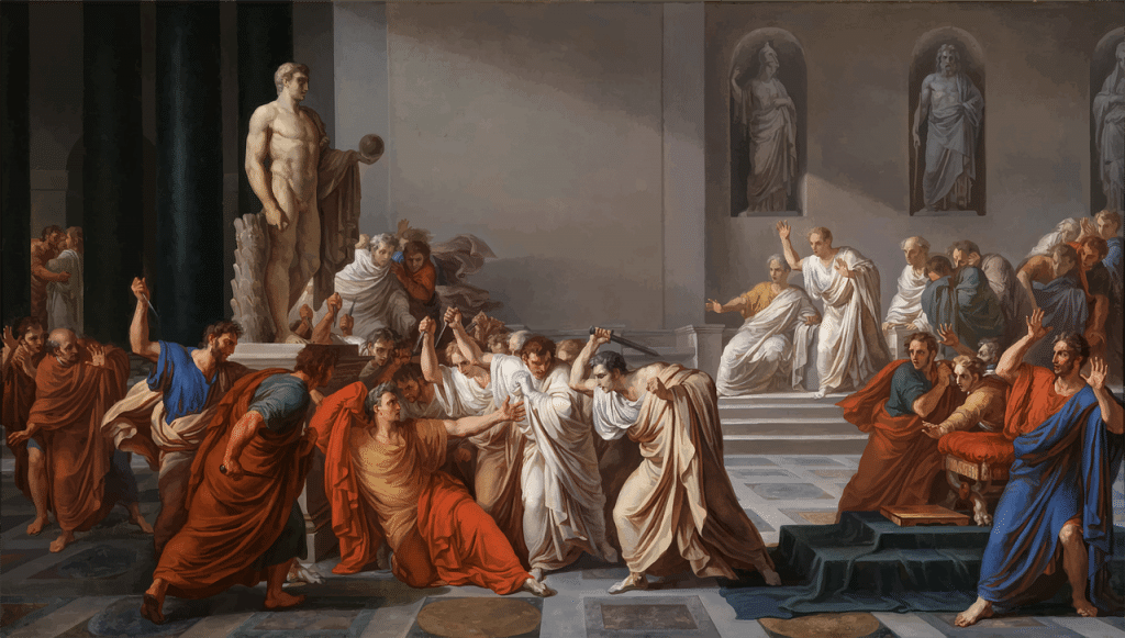 La muerte de Julio César es una pintura de 1806 de Vincenzo Camuccini