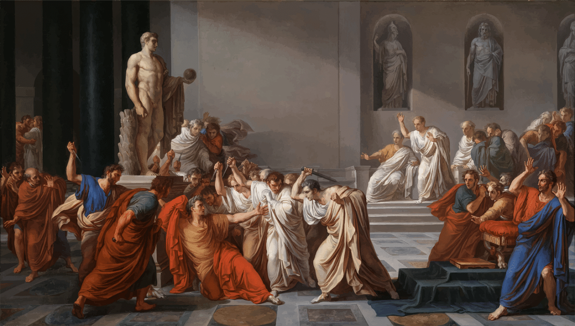 La muerte de Julio César es una pintura de 1806 de Vincenzo Camuccini