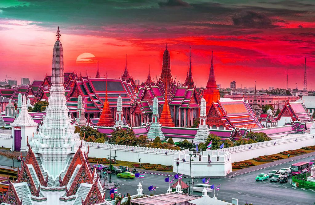 Paisaje de templos en Bangkok