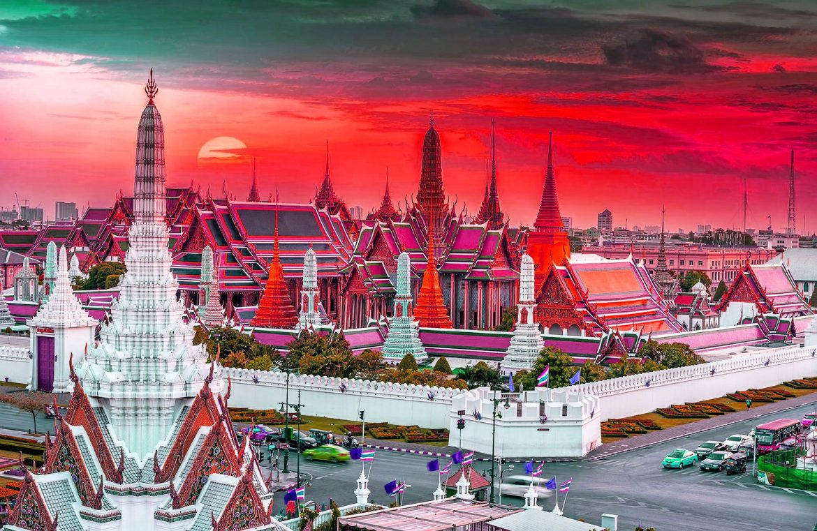 Paisaje de templos en Bangkok