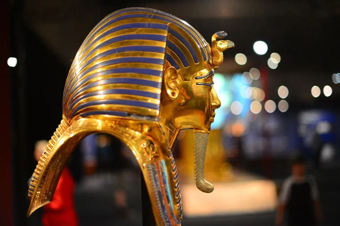 Máscara funeraria de Tutankamón en el Museo Egipcio de El Cairo