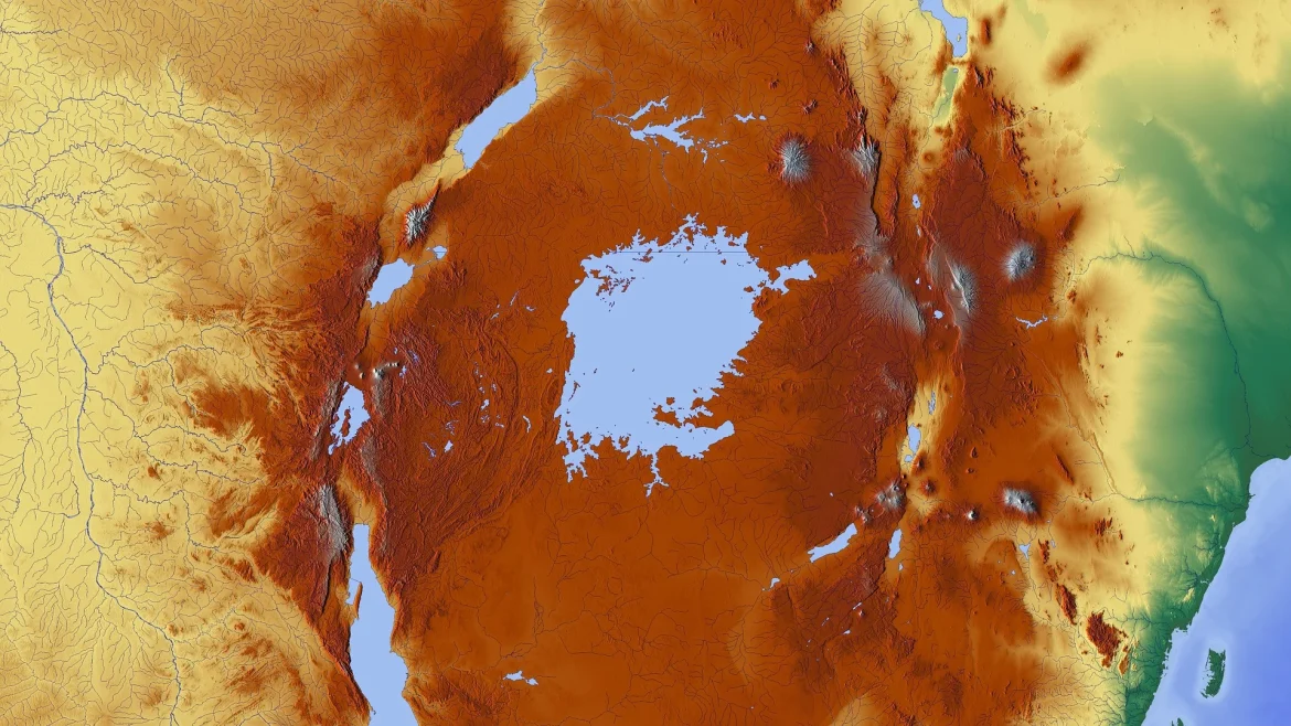 Mapa climático del norte de Kenia y el Lago Victoria